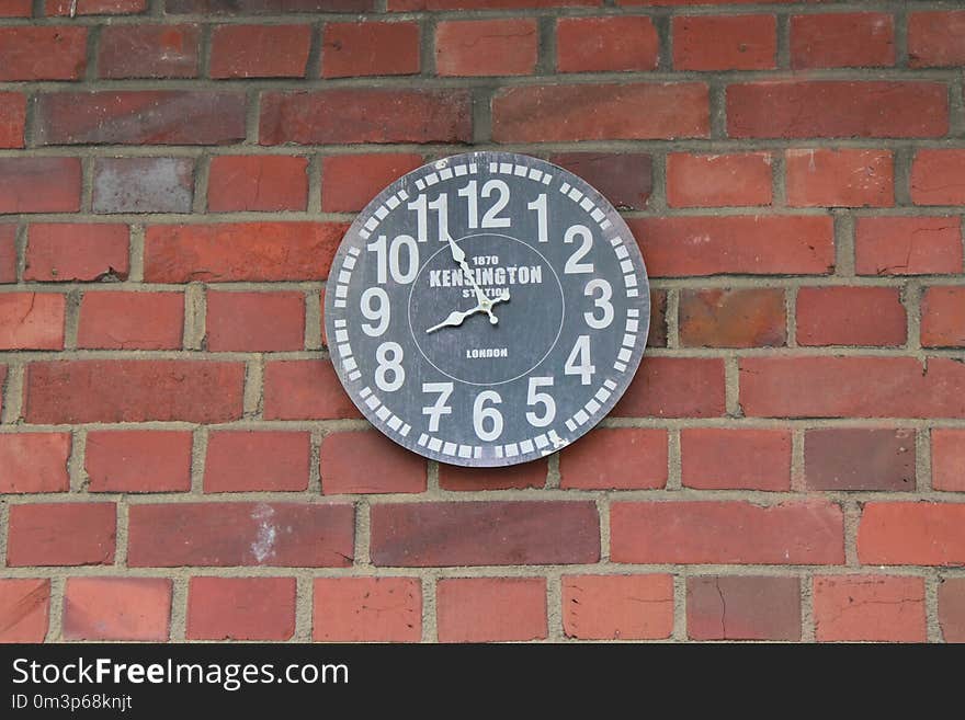 Brick, Wall, Brickwork, Clock