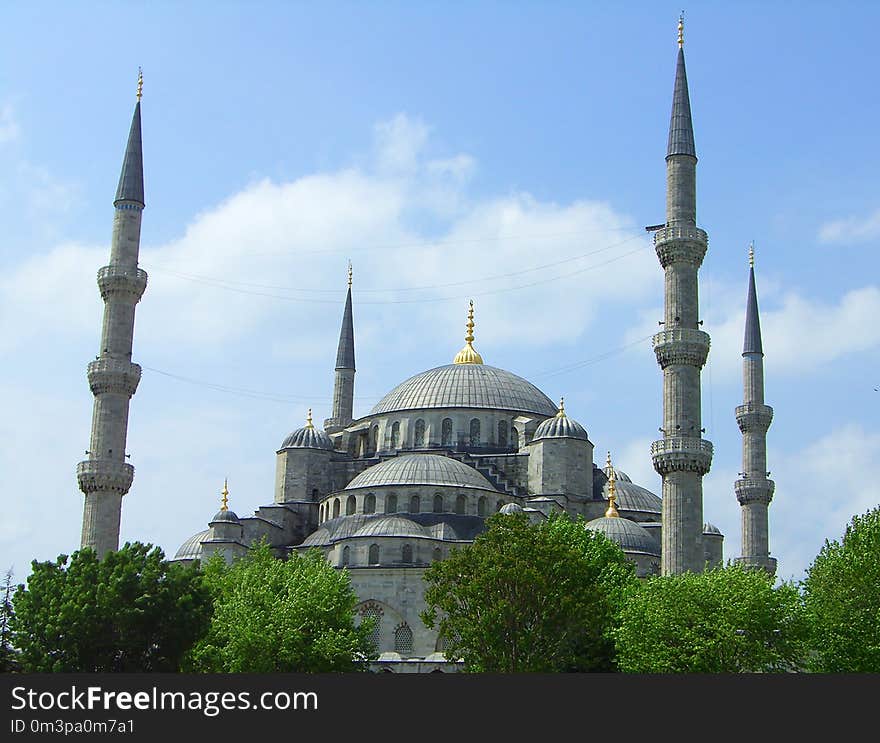 Mosque, Place Of Worship, Landmark, Spire