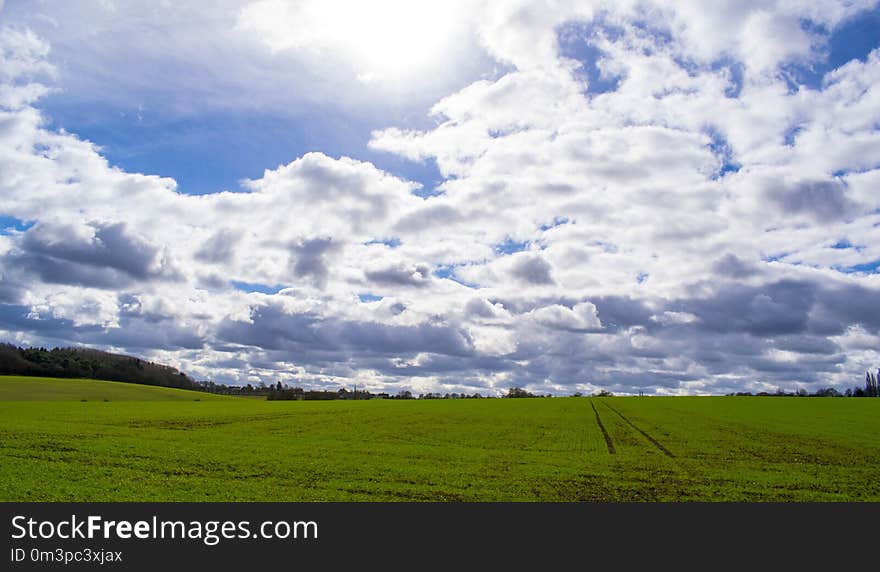 Sky, Grassland, Cloud, Field