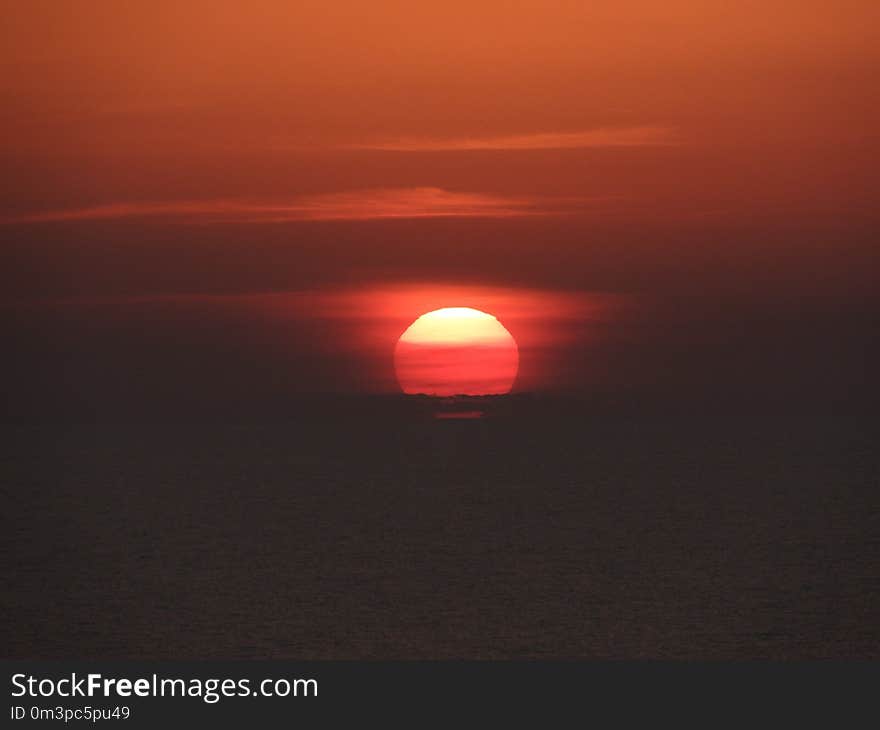 Sunrise, Horizon, Sky, Orange