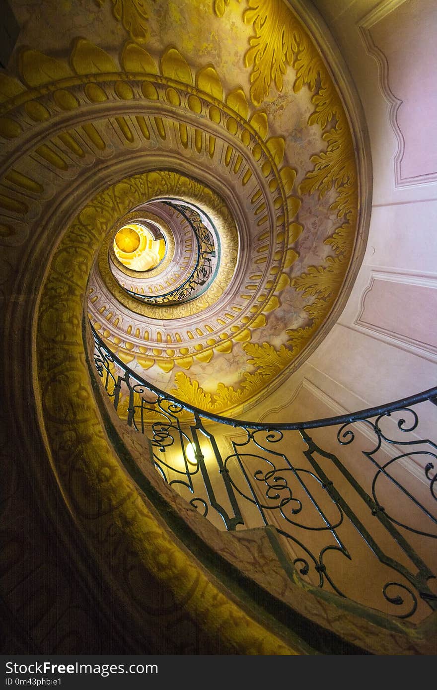 Yellow, Spiral, Circle, Ceiling