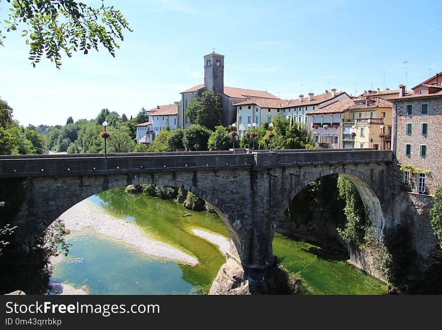 Bridge, Waterway, Water, Tree