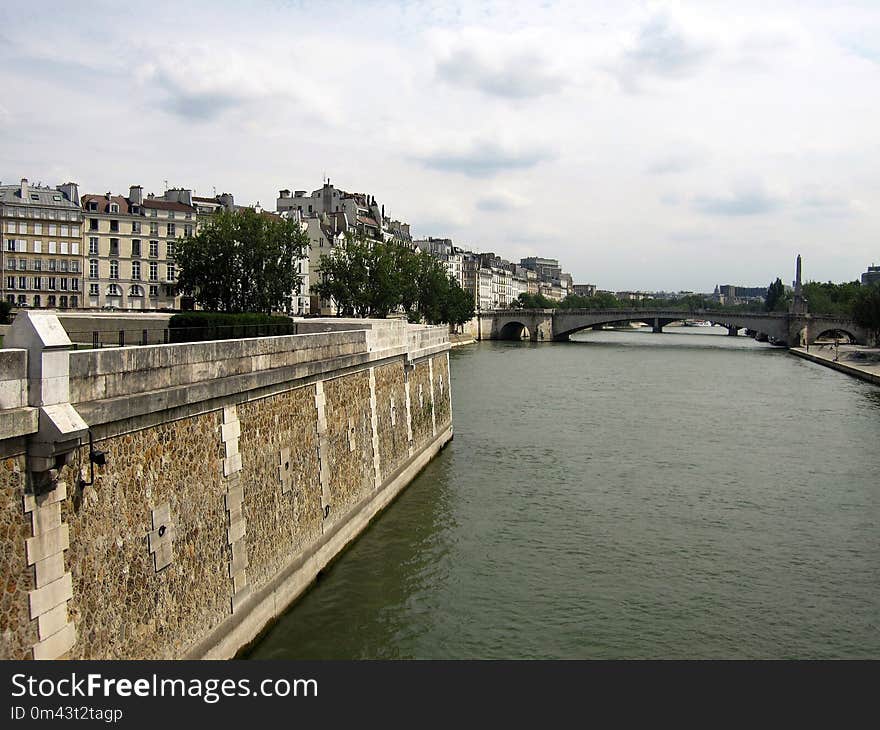 Waterway, River, Bridge, Bank