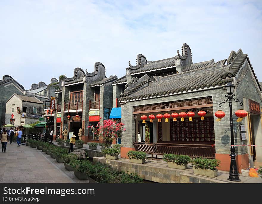 Chinese Architecture, Roof, Temple, City