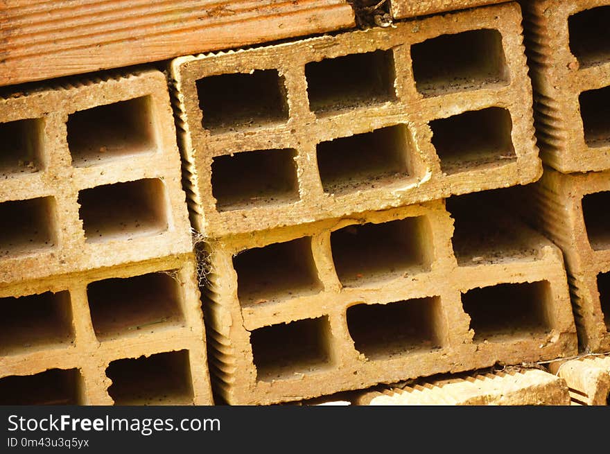 Material, Brick, Honeycomb, Wood