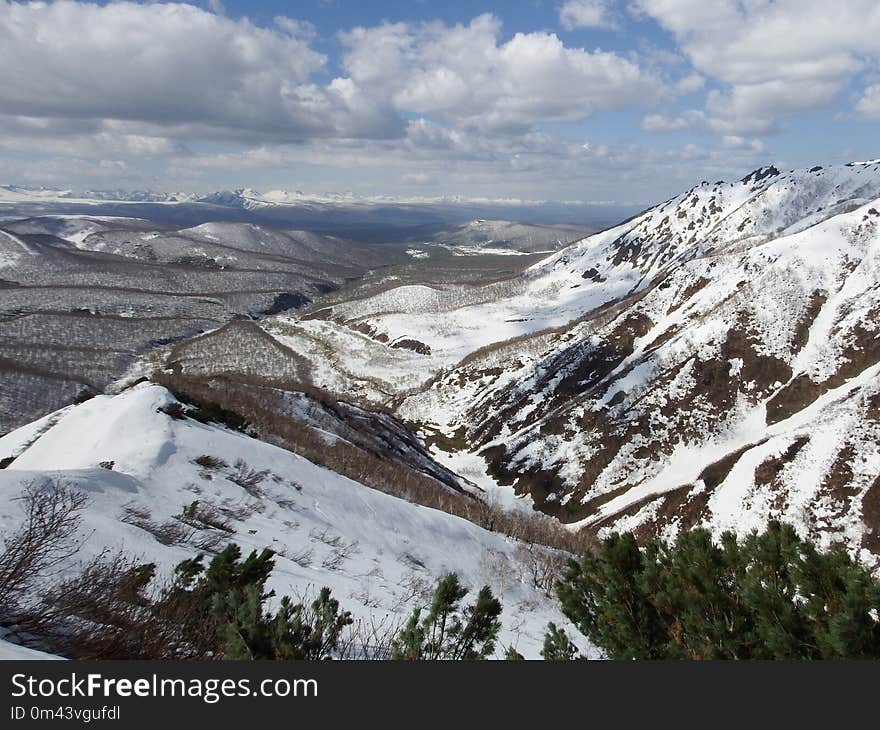 Mountainous Landforms, Ridge, Snow, Mountain