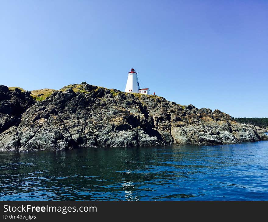 Sea, Coast, Lighthouse, Headland