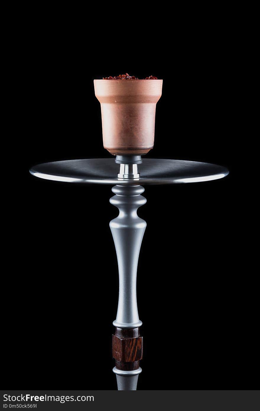 Modern hookah on black background.