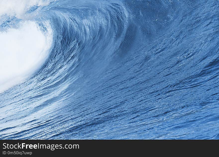 Blue Ocean Wave background close up