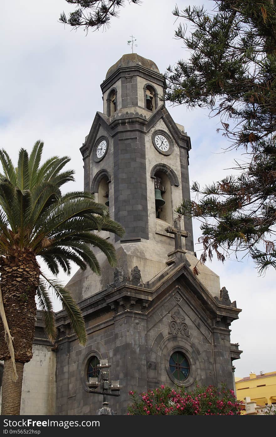 Clock Tower, Building, Sky, Tree