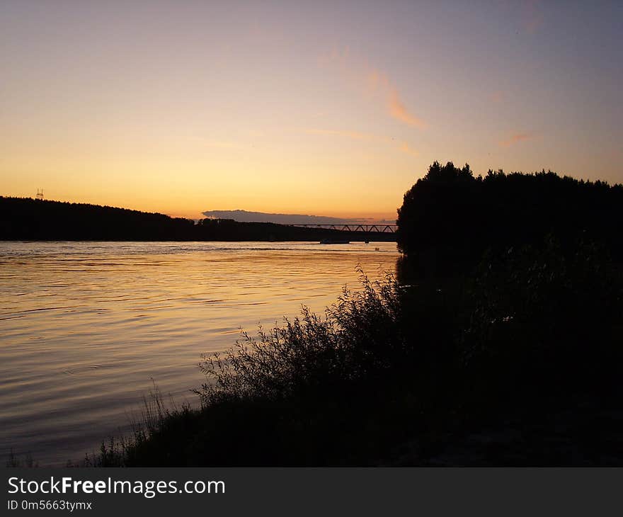 Sky, Sunset, Water, River