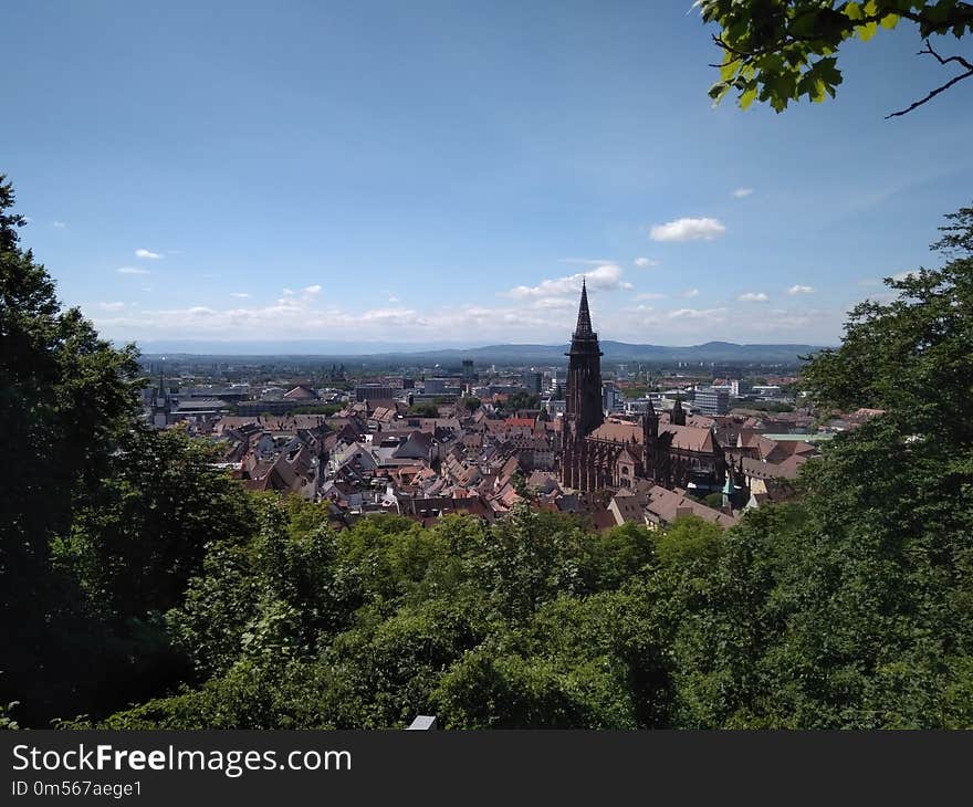 Sky, City, Tree, Mountain