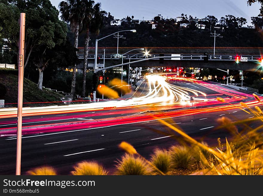 Car, Night, Road, Infrastructure