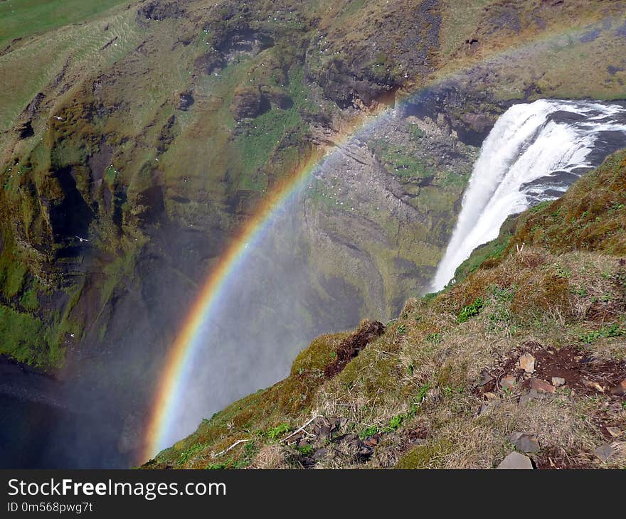 Waterfall, Rainbow, Nature, Nature Reserve