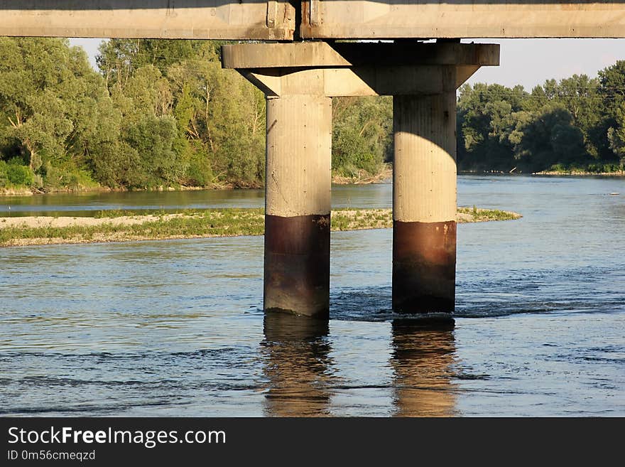 Water, Reflection, River, Bridge