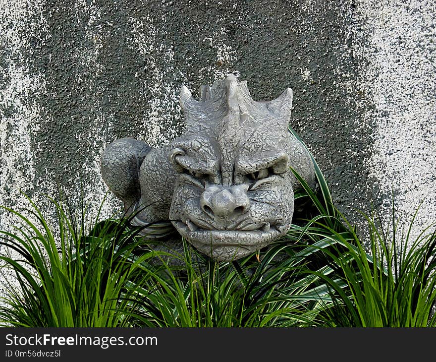 Grass, Fauna, Sculpture, Stone Carving