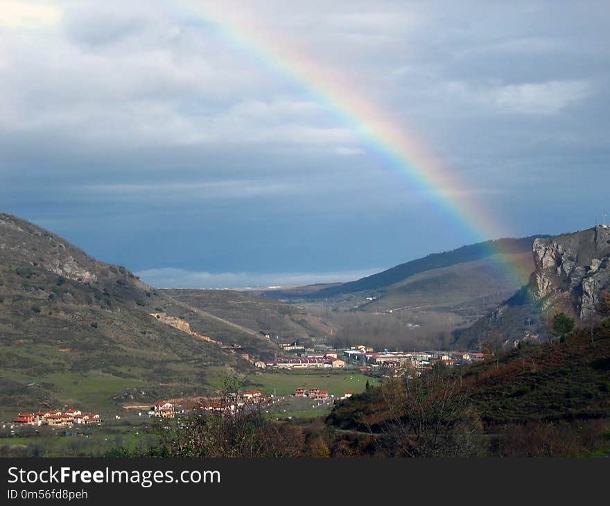 Rainbow, Sky, Highland, Meteorological Phenomenon