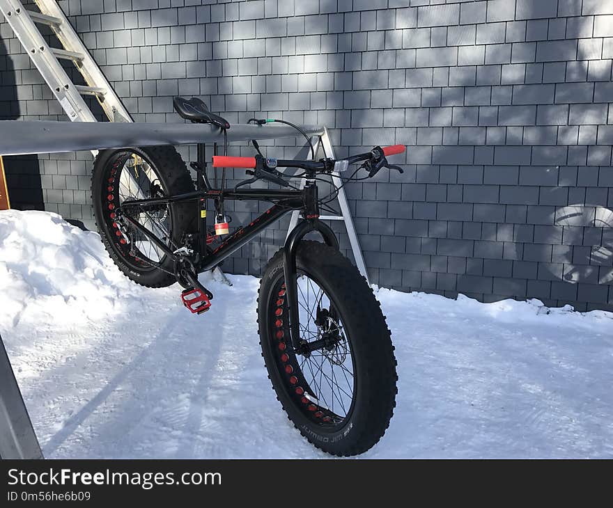 Snow, Bicycle Wheel, Tire, Bicycle