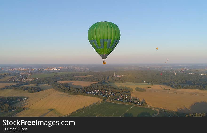 Hot air balloon in sky