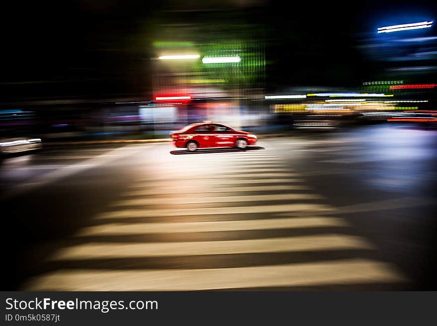 colorful cars taxi in Bangkok night