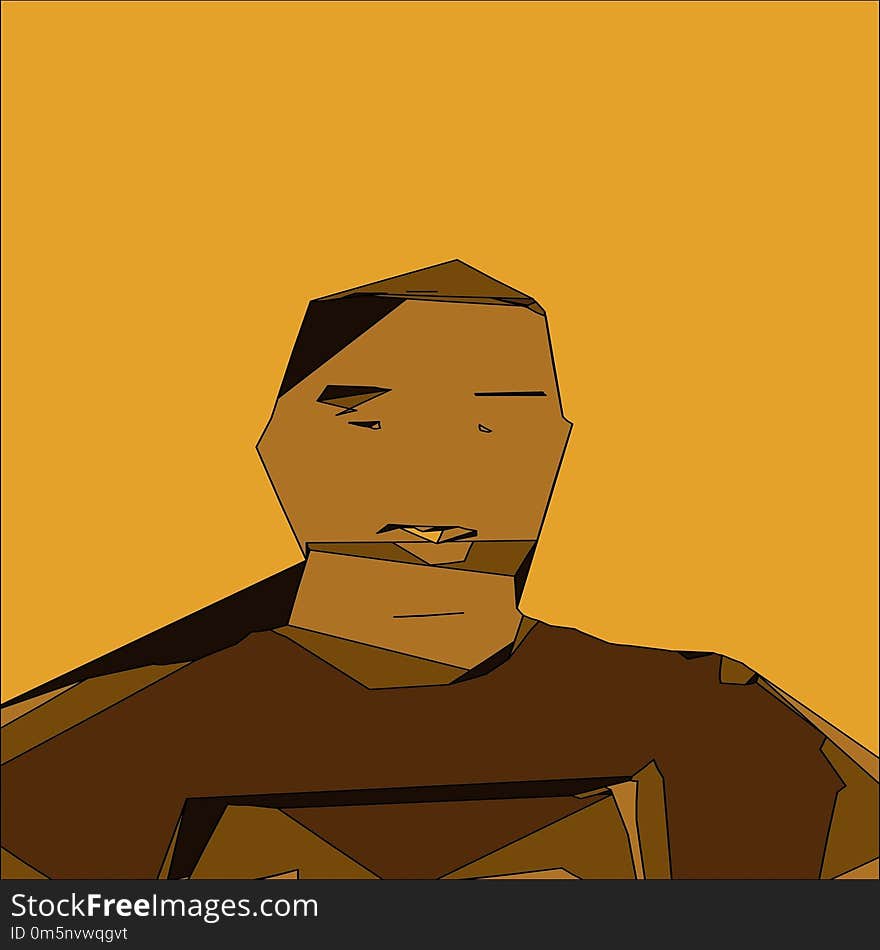 Yellow, Man, Cartoon, Head