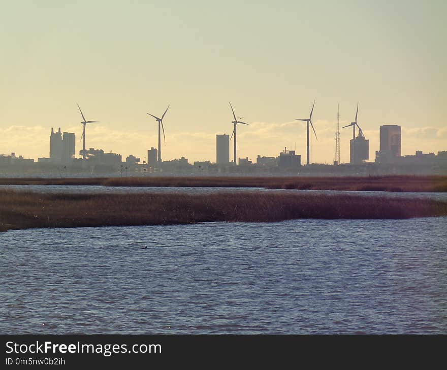 Windmill, Waterway, Sky, Wind