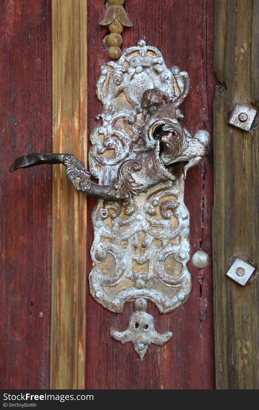 Carving, Wood, Door Knocker, Door