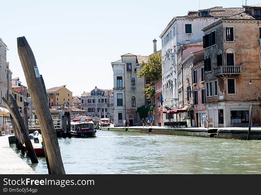 Waterway, Canal, Town, Water