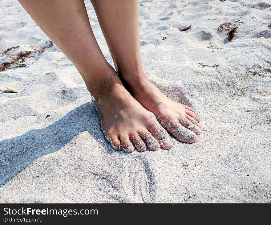 Foot, Leg, Sand, Toe