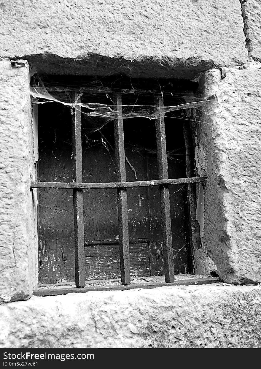 Black And White, Wall, Window, Monochrome Photography