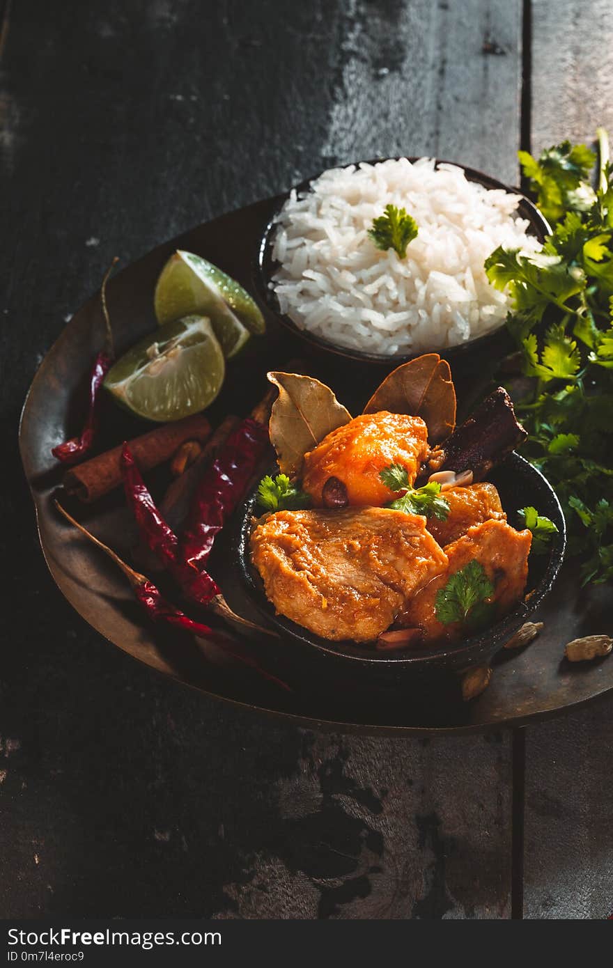 Massaman Thai Curry, Thai food on dark Background