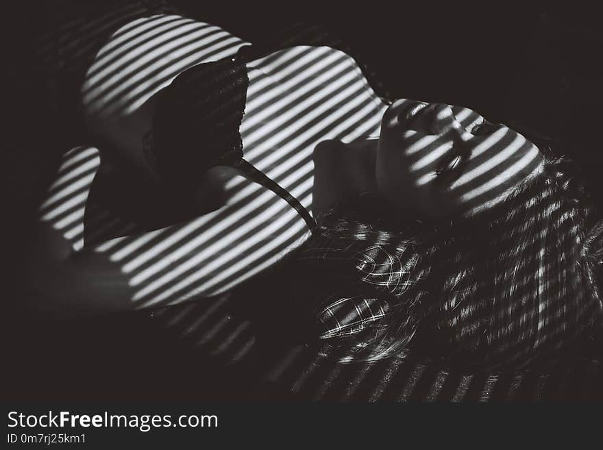 Girl with shadows in her underwear, black and white, beautiful shadows, underwear. Girl with shadows in her underwear, black and white, beautiful shadows, underwear