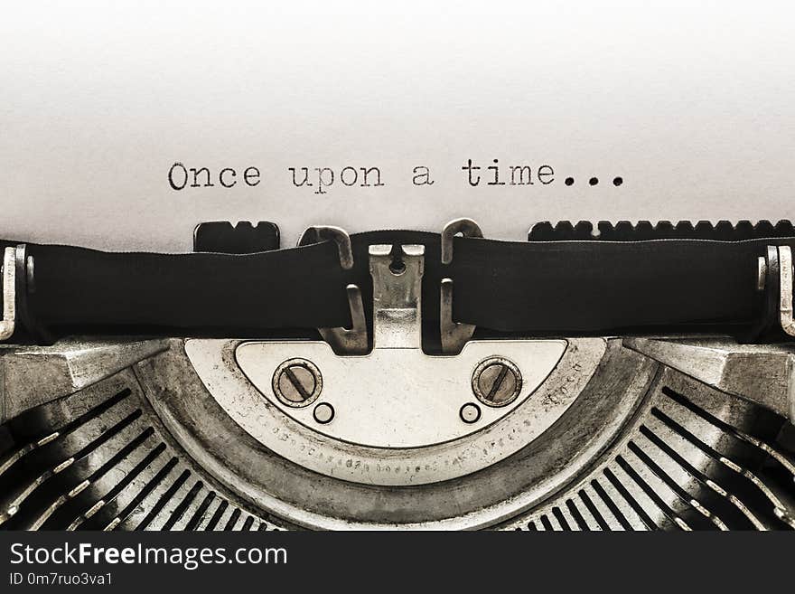 Once upon a time typed on a vintage typewriter