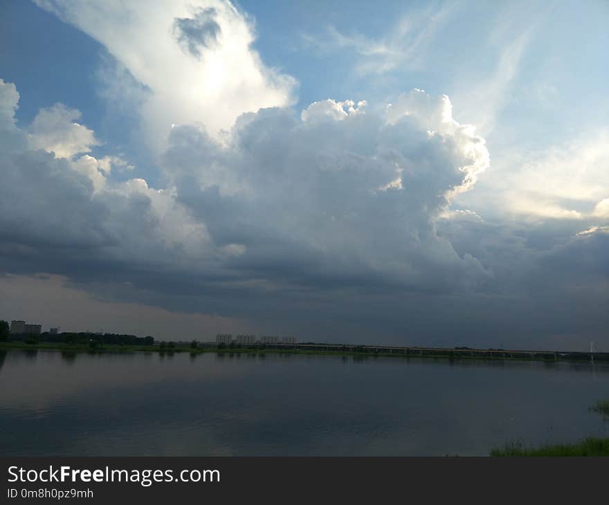 Sky, Cloud, Reflection, Waterway