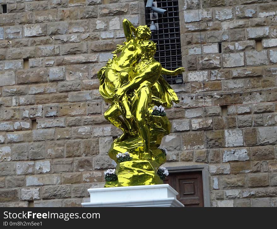 Yellow, Sculpture, Statue, Tree