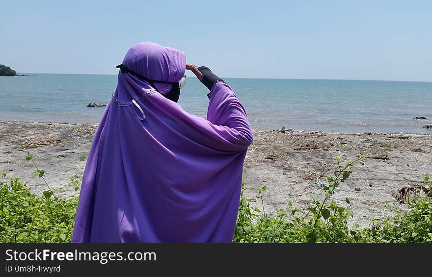 Sea, Purple, Vacation, Beach