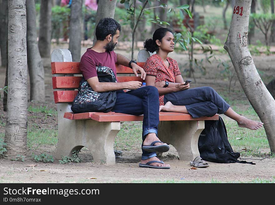 Sitting, Tree, Plant, Girl