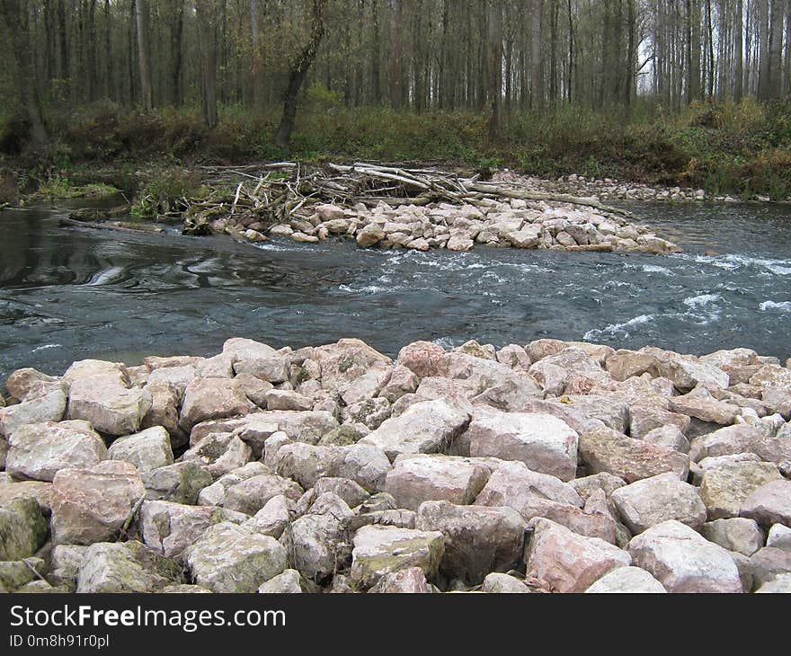 Rock, Stream, Creek, Stream Bed