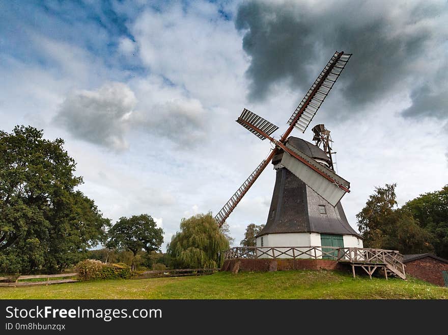 Windmill, Mill, Cloud, Sky