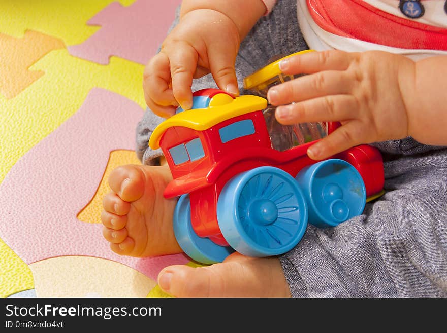 Child playing with toy