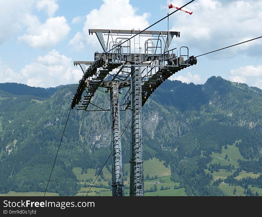 Mountain Range, Overhead Power Line, Hill Station, Tree