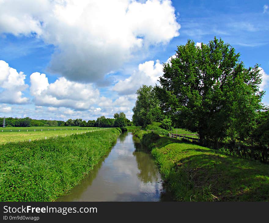 Waterway, Sky, Cloud, Reflection