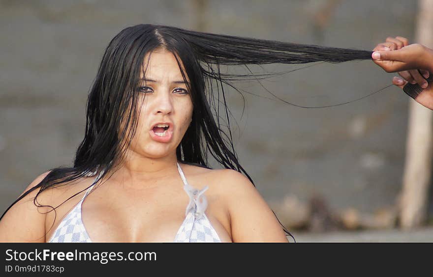 Black Hair, Girl, Long Hair, Fun