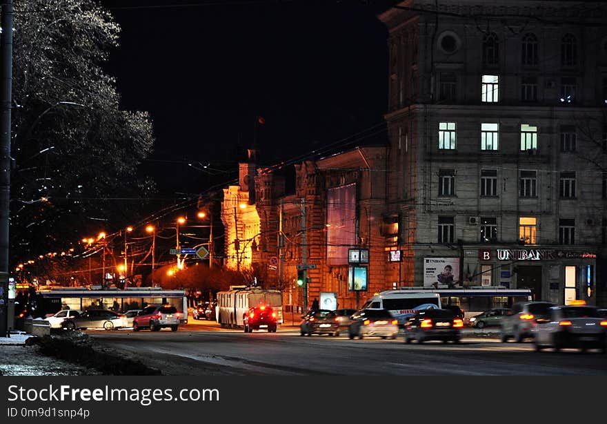 City, Metropolitan Area, Landmark, Night