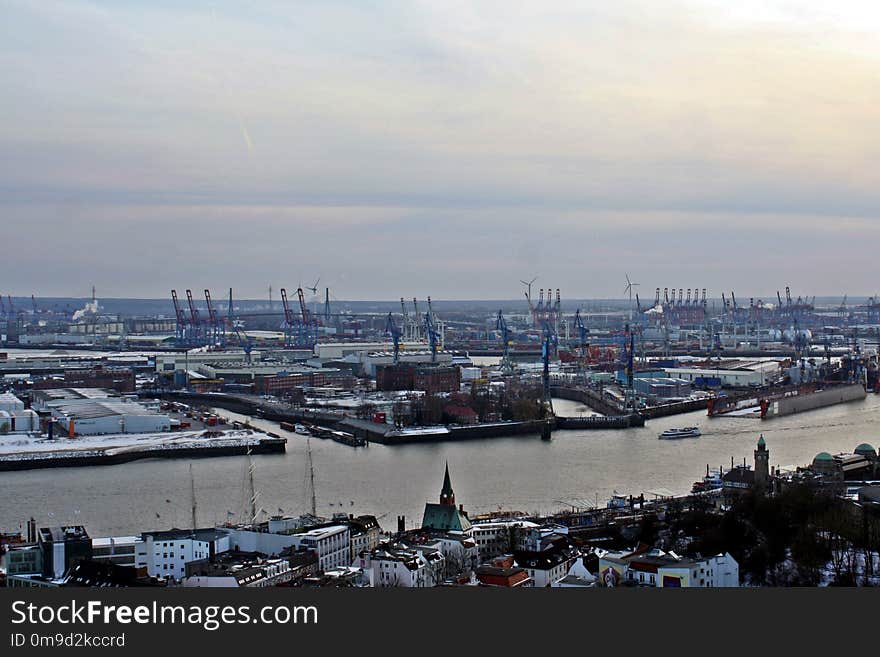 Marina, Sky, Urban Area, Harbor