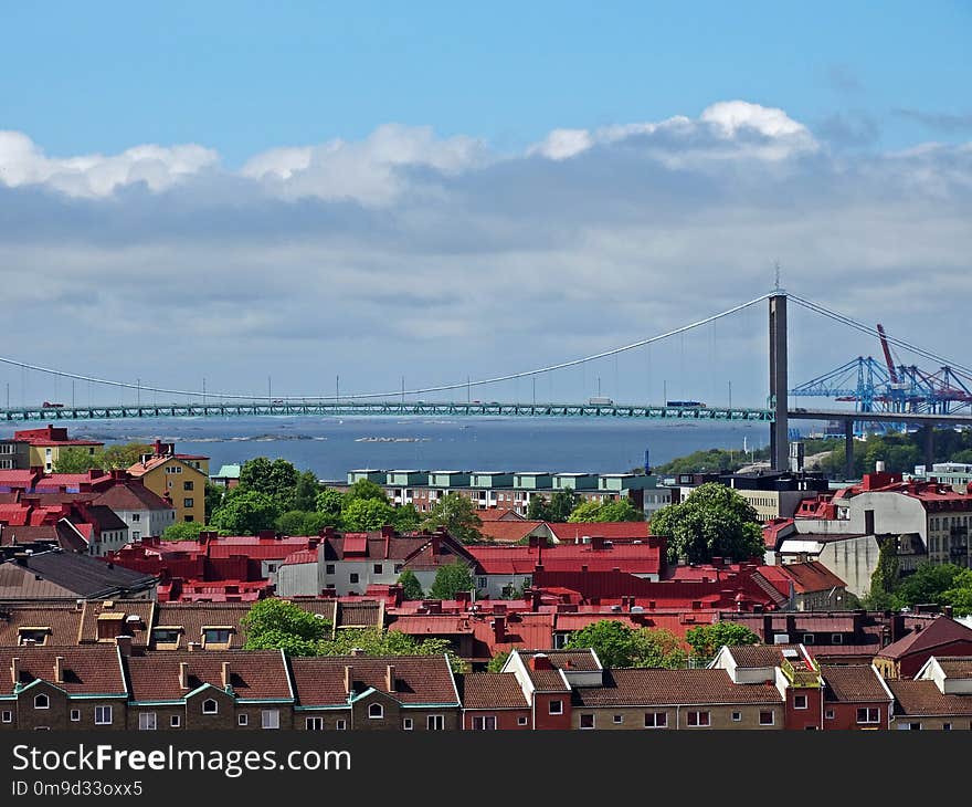 Sky, City, Town, Bridge