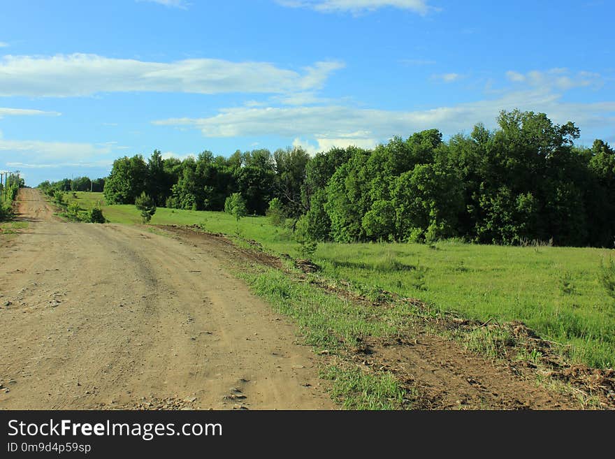 Road, Path, Sky, Grassland