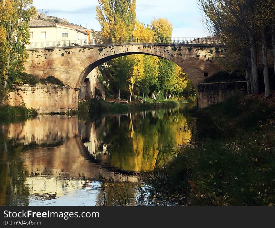 Reflection, Waterway, Bridge, Water