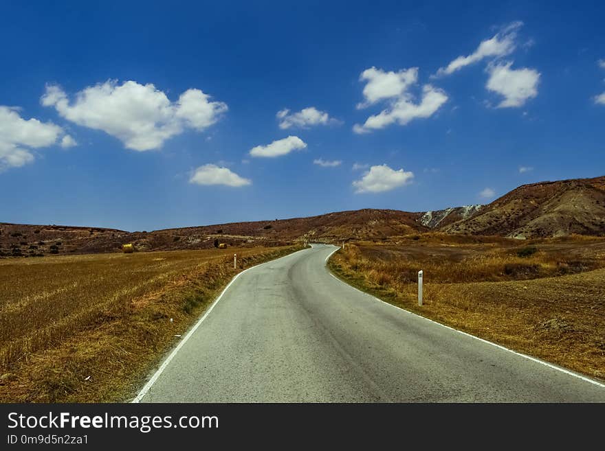 Road, Sky, Grassland, Highland