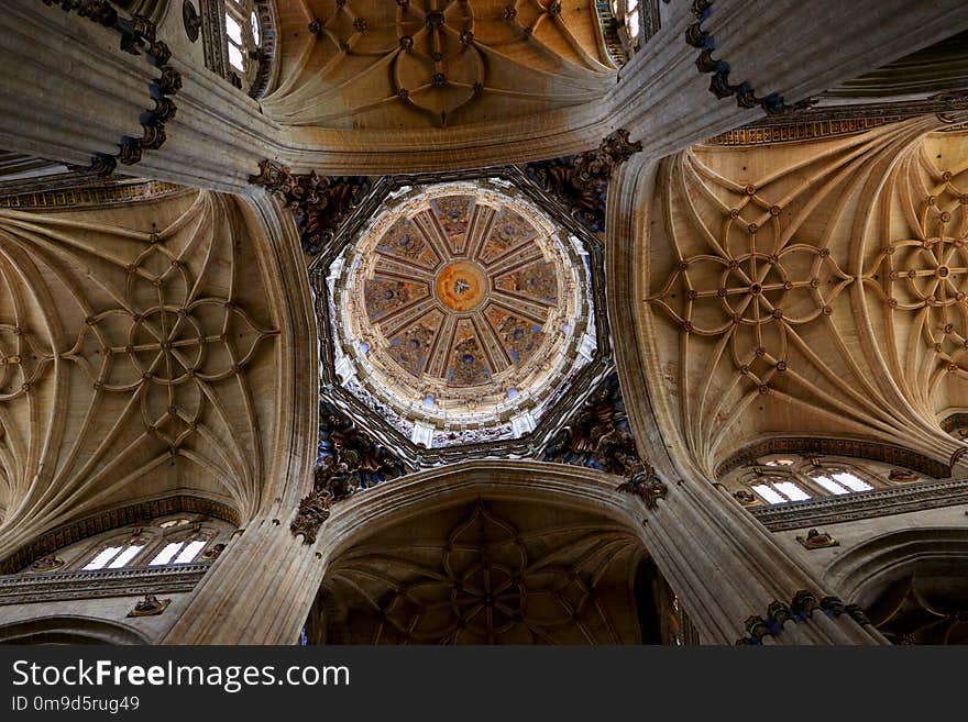 Dome, Ceiling, Carving, Gothic Architecture